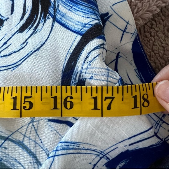 Samuel Dong Midi Dress • XS • Blue/Black/White Abstract Print - Picture 6 of 12